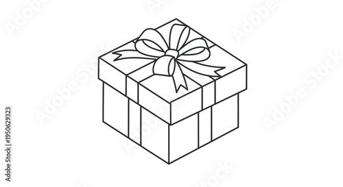 Wrapped gift box with bow