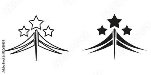 magic wand with sparkles and stars flat design vector illustration