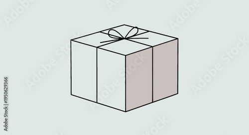 Wrapped gift box with ribbon