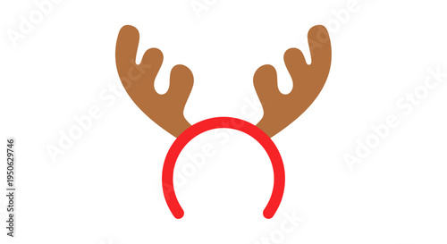 Whimsical reindeer antlers on a festive red headband a playful christmas accessory for holiday celebrations parties