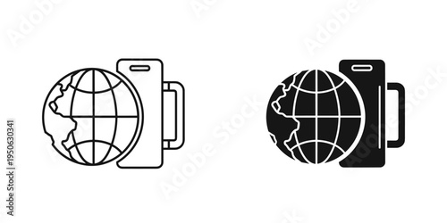 global data transfer and cloud computing concept flat design vector illustration