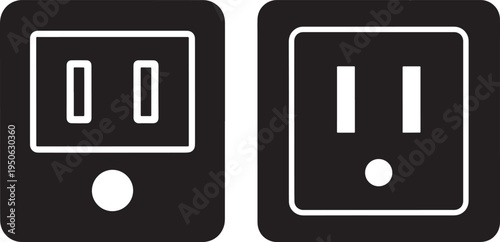 Electrical outlet socket icon graphic