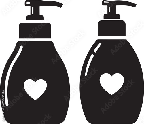 Heart soap dispenser icon for hygiene