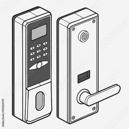 Digital door lock with keypad and handle electronic lock smart lock