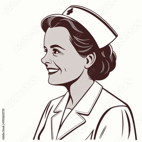 Female nurse in uniform and cap nurse uniform nurse cap healthcare medical