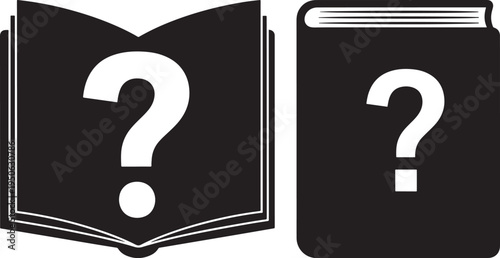 Book question mark icon set