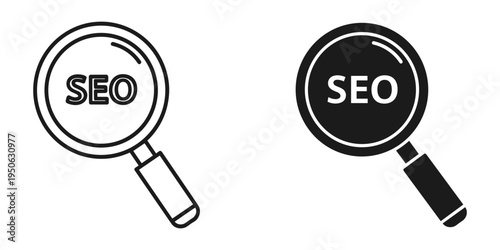 seo search optimization concept with magnifying glass vector illustration flat design