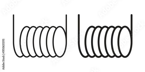 Wire coil icon illustration for web design. filled flat icons