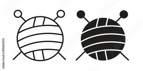Wool ball icon illustration for web design. filled flat icons