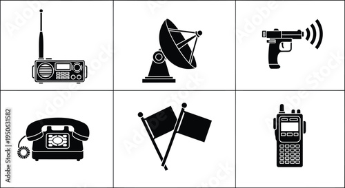 Set of 6 communication icons vector