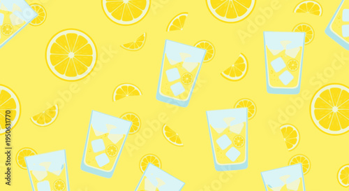 Refreshing summer lemon drink pattern.