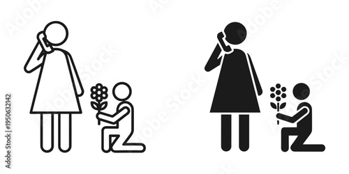 family planning and pregnancy stages flat design vector illustration