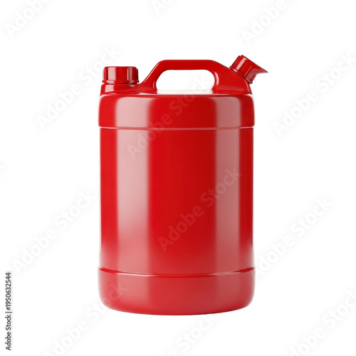 Red jerrycan isolated on transparent background