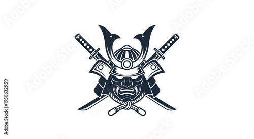 samurai helmet with crossed swords