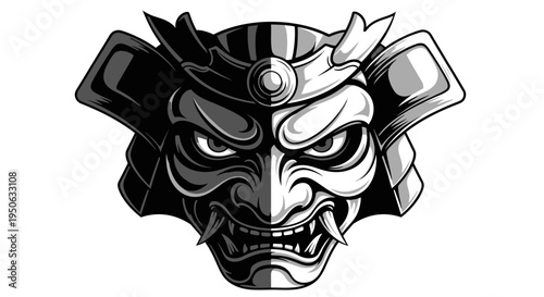 samurai mask illustration