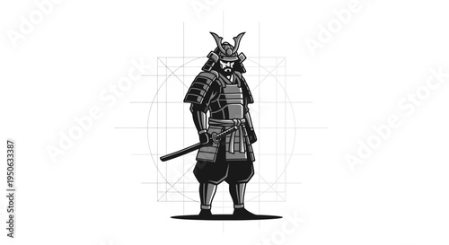 samurai warrior in armor with sword