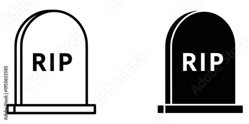 gravestone with rip text flat design vector illustration for memorial and funeral themes