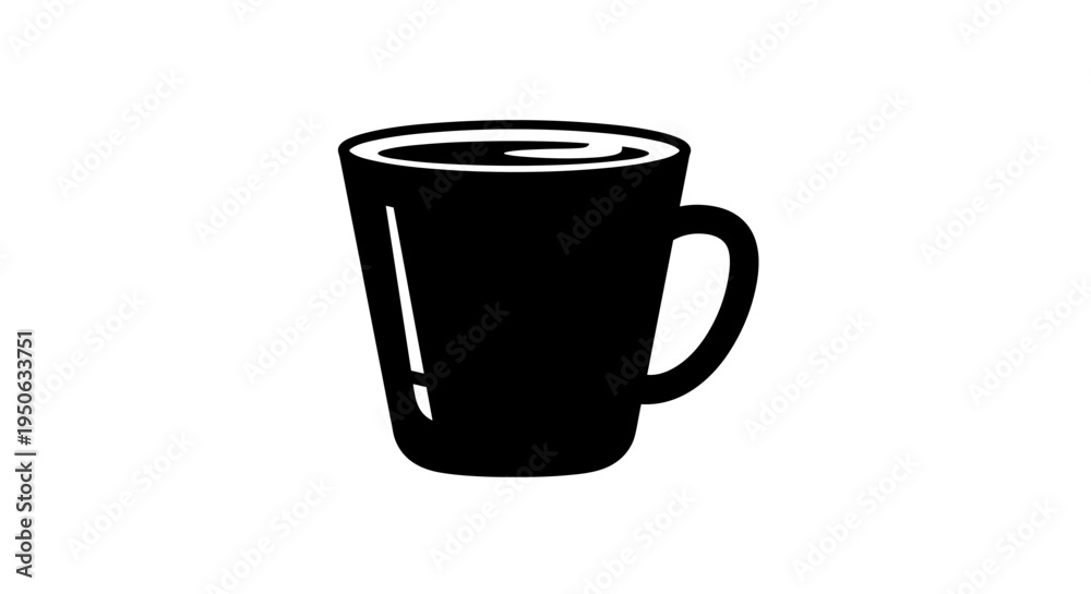 Obraz premium Black coffee cup with handle.