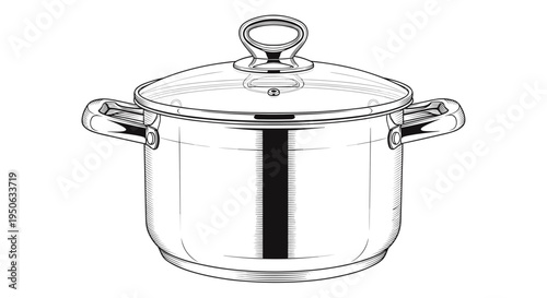 A large transparent cooking pot with lid.