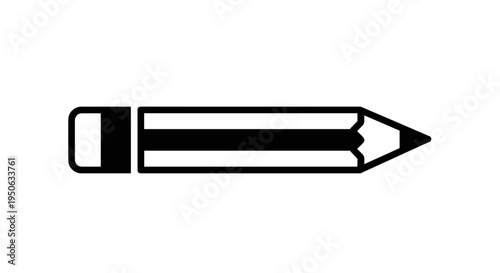 Black pencil with eraser end.