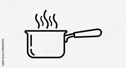 Simple line drawing of a saucepan.