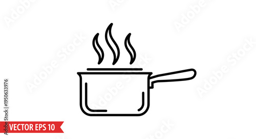 Simple line art of a saucepan.