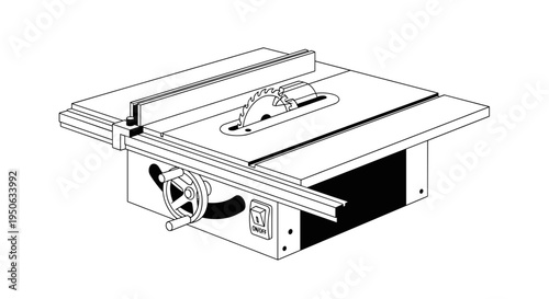 Table saw machine for wood cutting.
