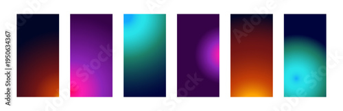 vector set of vibrant gradient posters, templates for banners