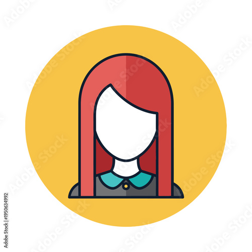A cartoon avatar of a woman with red hair
