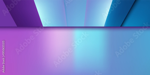 3d rendering of purple and blue abstract geometric background. Cyberpunk concept. Scene for advertising, technology, showcase, banner, cosmetic, fashion, business. Sci-Fi Illustration. Product display