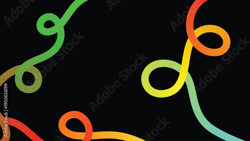 Vibrant neon light trails on black background