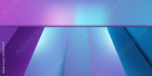 3d rendering of purple and blue abstract geometric background. Cyberpunk concept. Scene for advertising, technology, showcase, banner, cosmetic, fashion, business. Sci-Fi Illustration. Product display