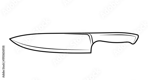 A sharp kitchen knife with handle 5.