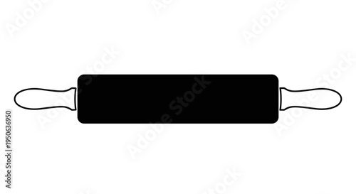 Black rolling pin with handles.