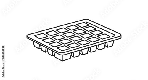 Black and white egg carton tray.