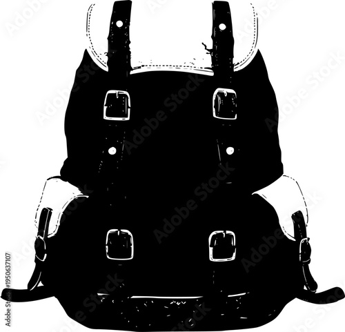 Explorer's Journey: A Vintage Olive Drab Backpack with Brown Straps