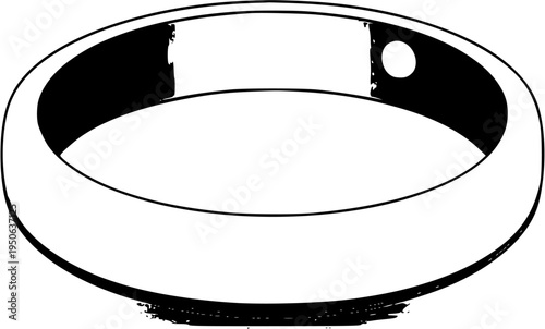 Elegant Silver Wedding Ring with a Hole in the Center