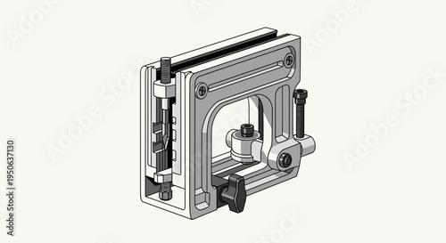 Metal industrial machine part component.