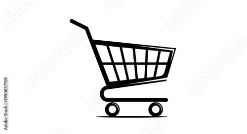 Shopping cart icon black color.