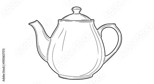 Teapot with lid and handle.