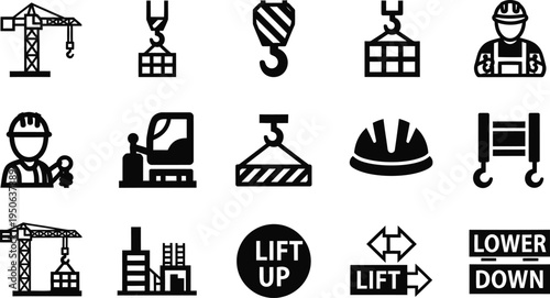 Construction and industrial icons set