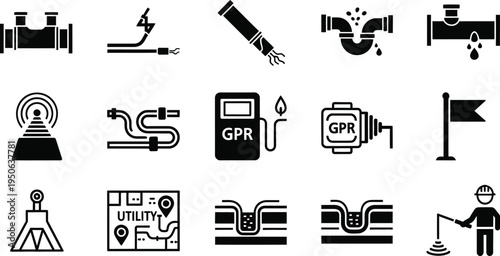 Black and white icons related to golf and sports