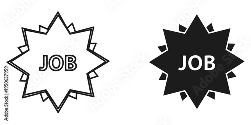 job search and career opportunity badge vector illustration flat design
