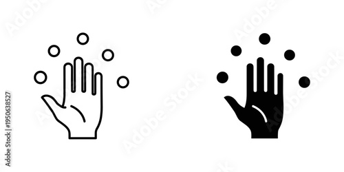 hand hygiene comparison clean vs germy hands vector illustration
