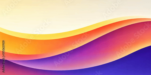 Abstract colorful wave background featuring a vibrant rainbow vector curve design with light texture and orange lines for a modern web backdrop template