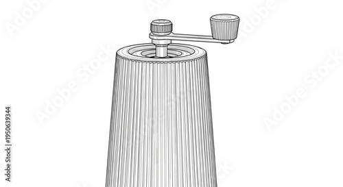 Manual coffee grinder with handle.