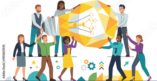 Creative designers working together on digital project at large desk