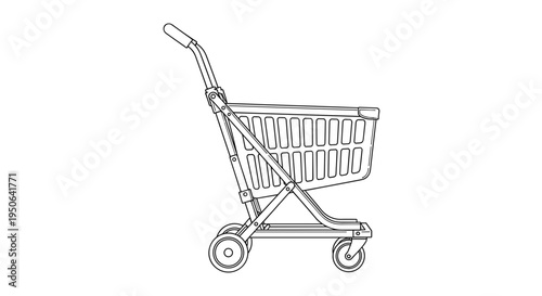 Shopping cart with four wheels 1.