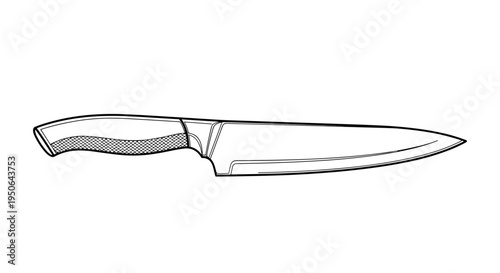 A sharp kitchen knife with handle 3.