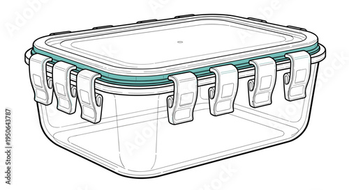 Clear plastic food storage container.